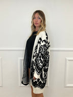 Cardigan Cappotto Jacquard 8201 Bianco