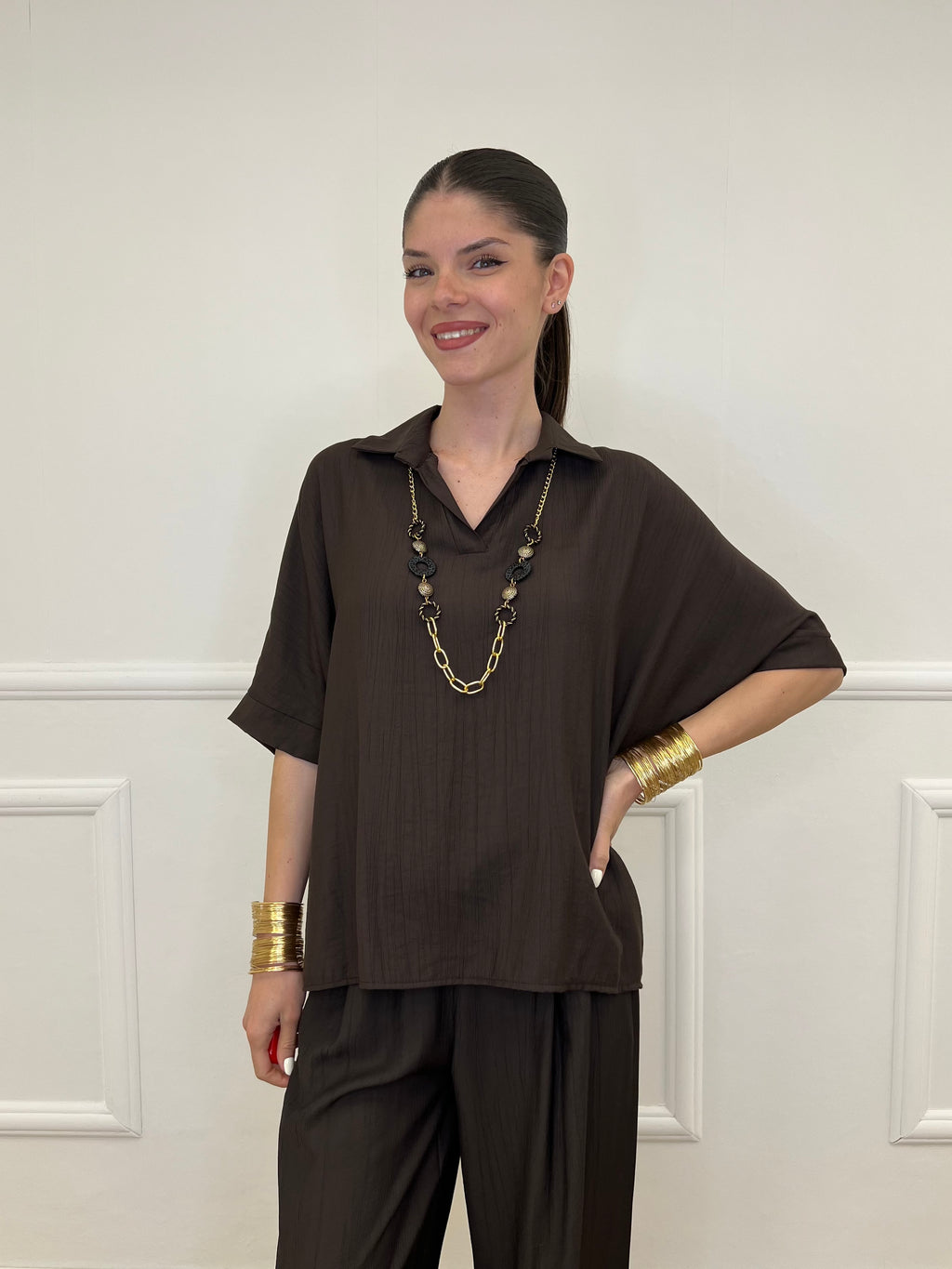 Camicia Fluida Strop 26081 Moro