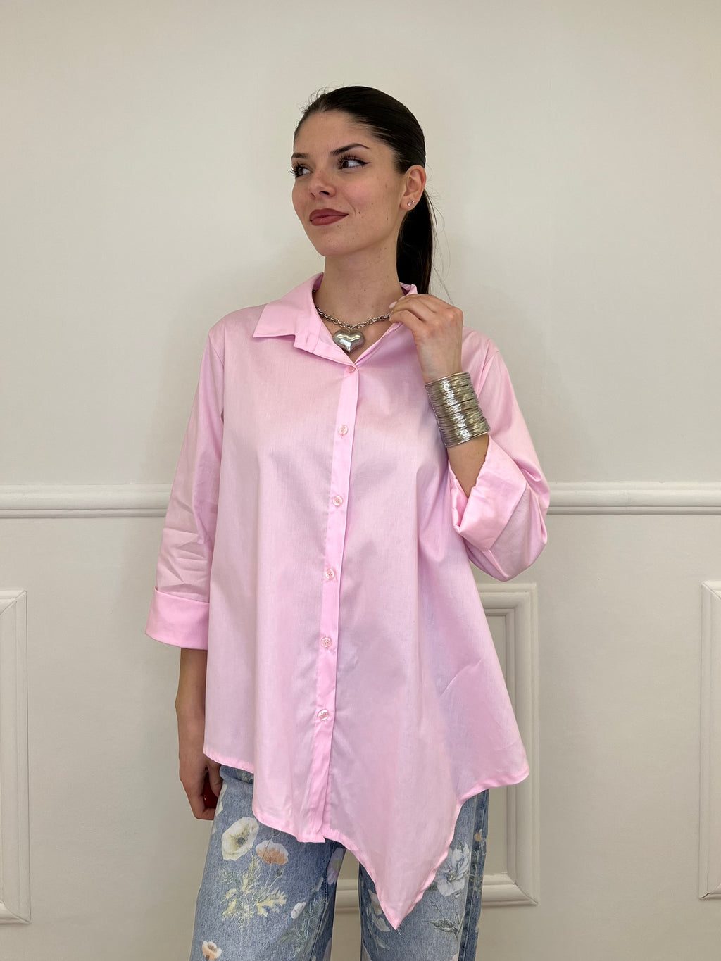 Camicia Asimmetrica 41915 Rosa