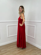 Vestito Satinato 1072 Rosso