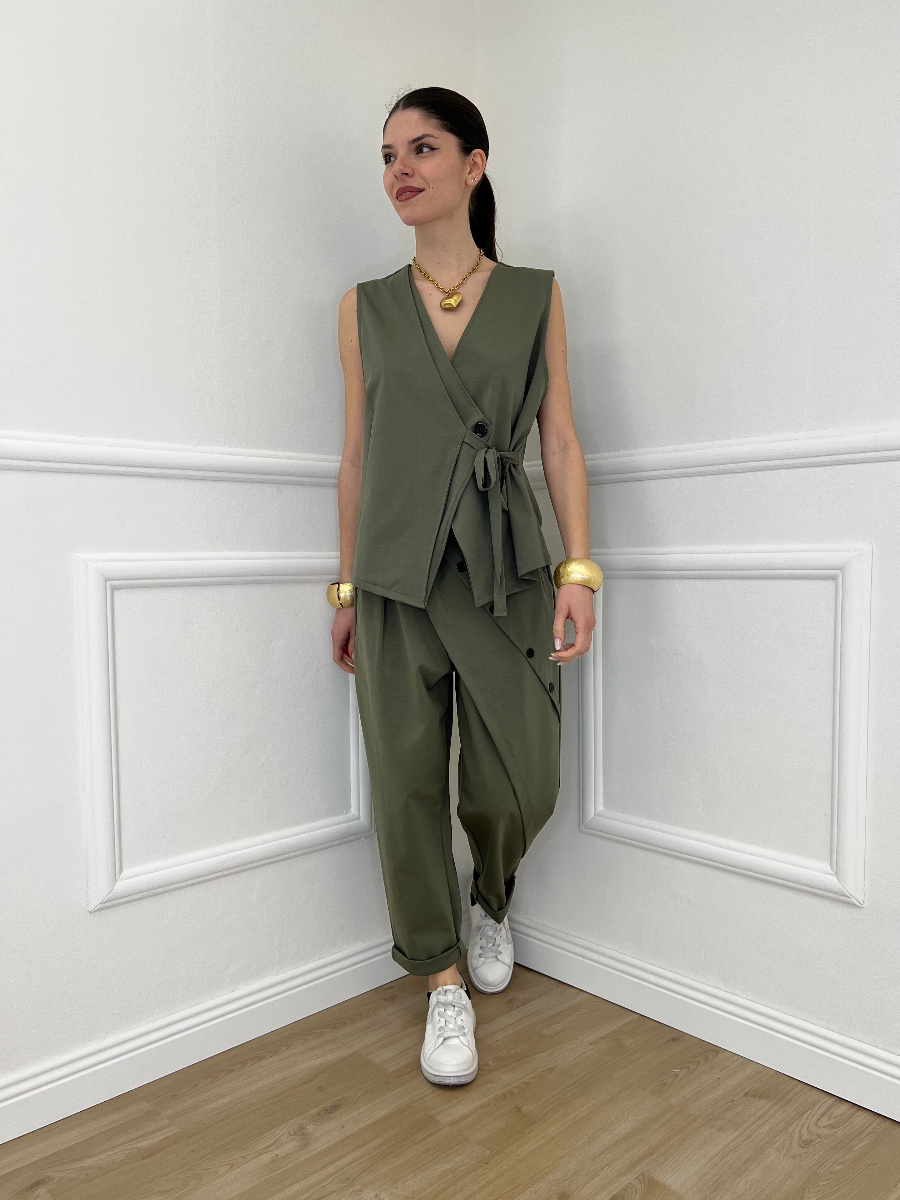 Pantalone Baggy Portafoglio 51256 Verde Militare