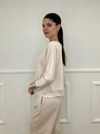 Completo Tuta Strass 036521 Ecru