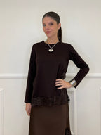 Maglia con Pizzo 55777 Moro