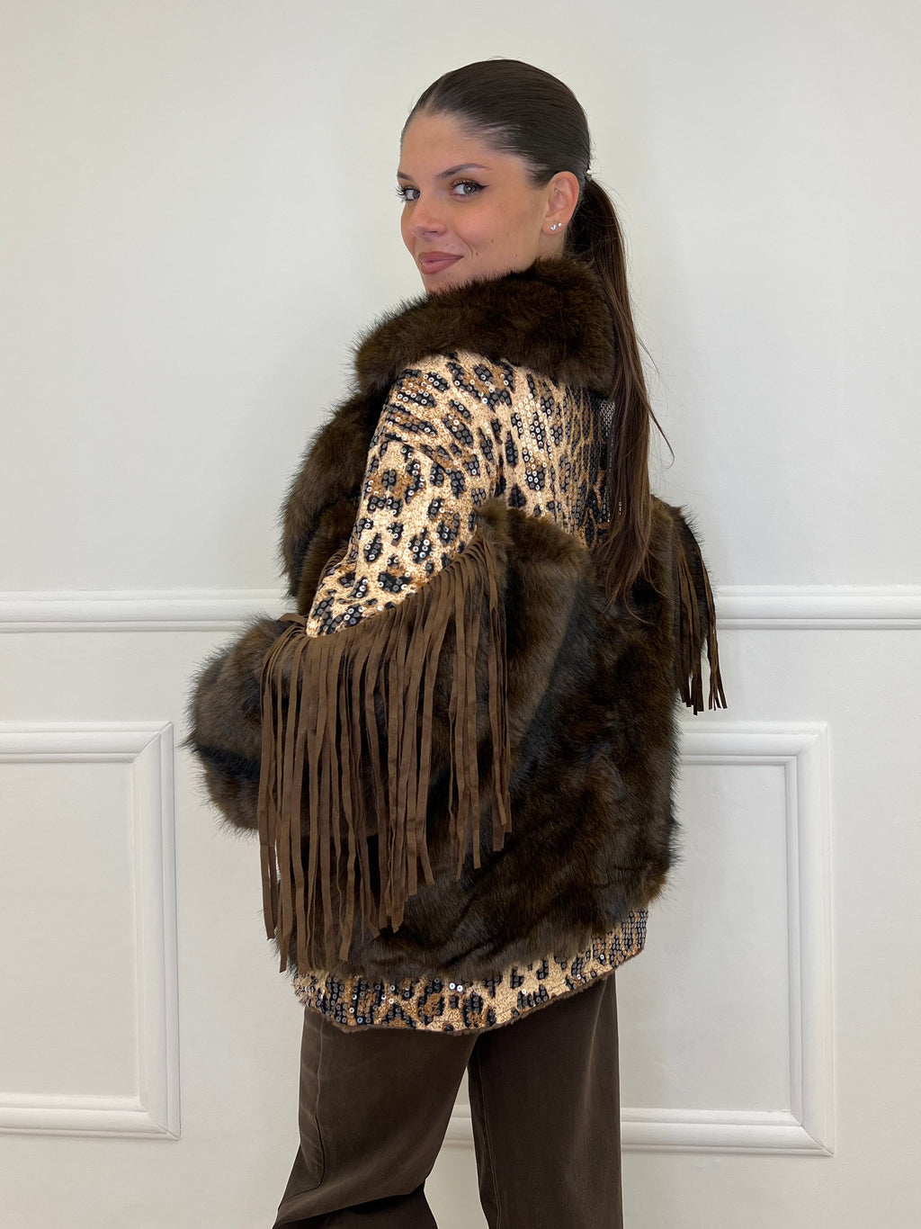 Pelliccia Animalier Frange DL30100