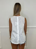 Blusa Popeline Bottoncini 2692 Bianco
