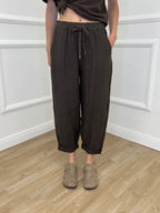 Pantalone Baggy Lino Coulisse 825772 Moro