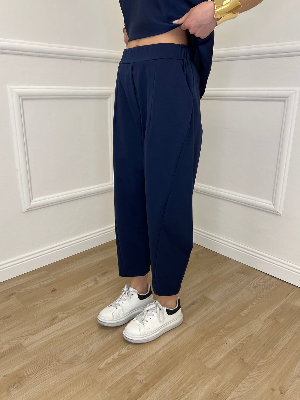 Pantalone Balloon Punto Milano 9516 Blu