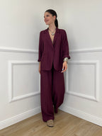 Tailleur In Lino e Tencel 26301 Burgundy