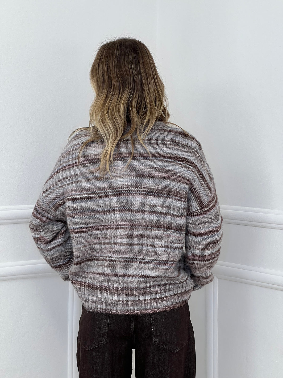 Maglia Righe Multicolor 37066 Taupe
