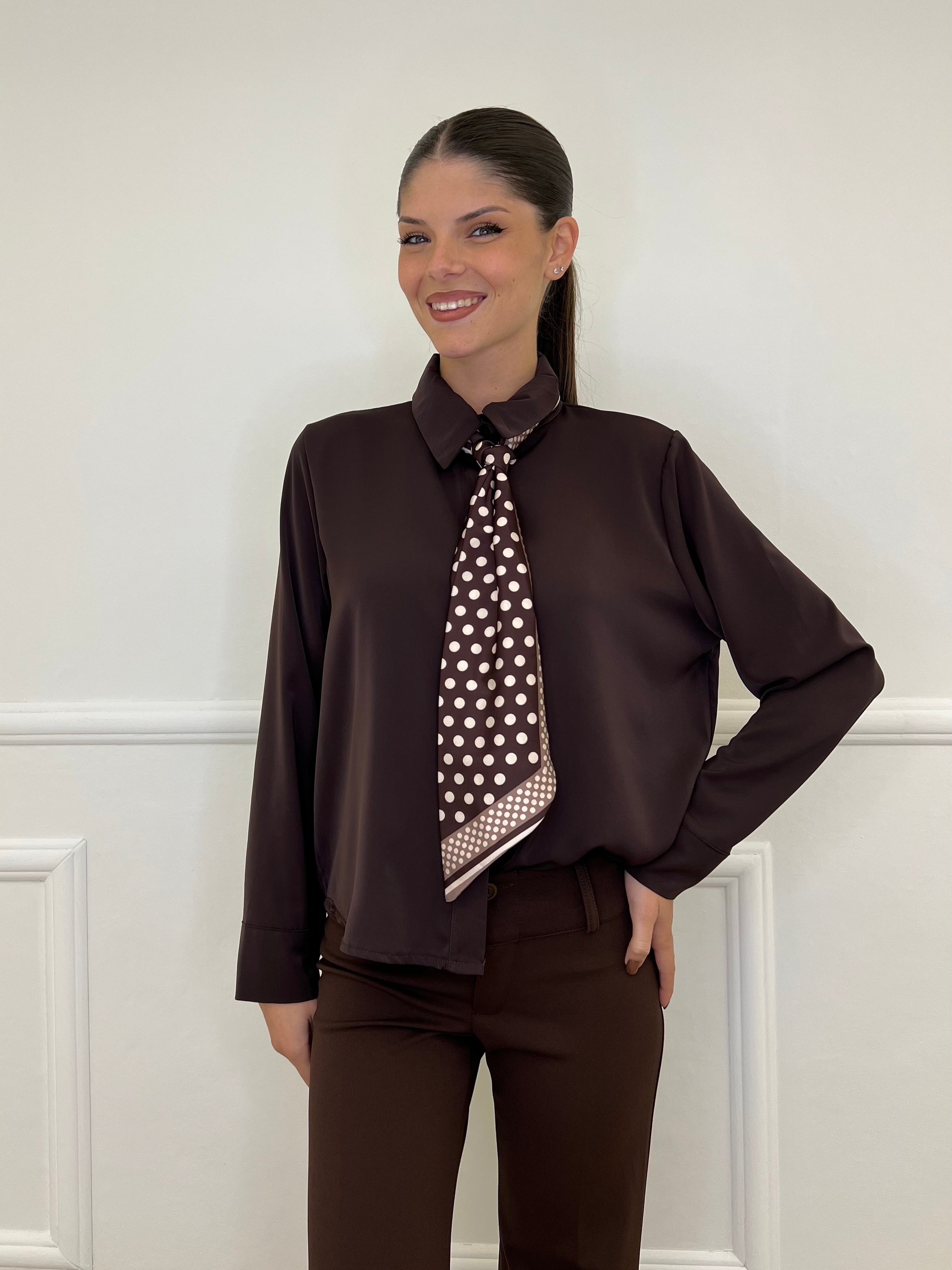 Camicia Foulard Pois 113638 Moro