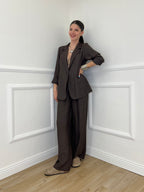 Tailleur In Lino e Tencel 26301 Moro