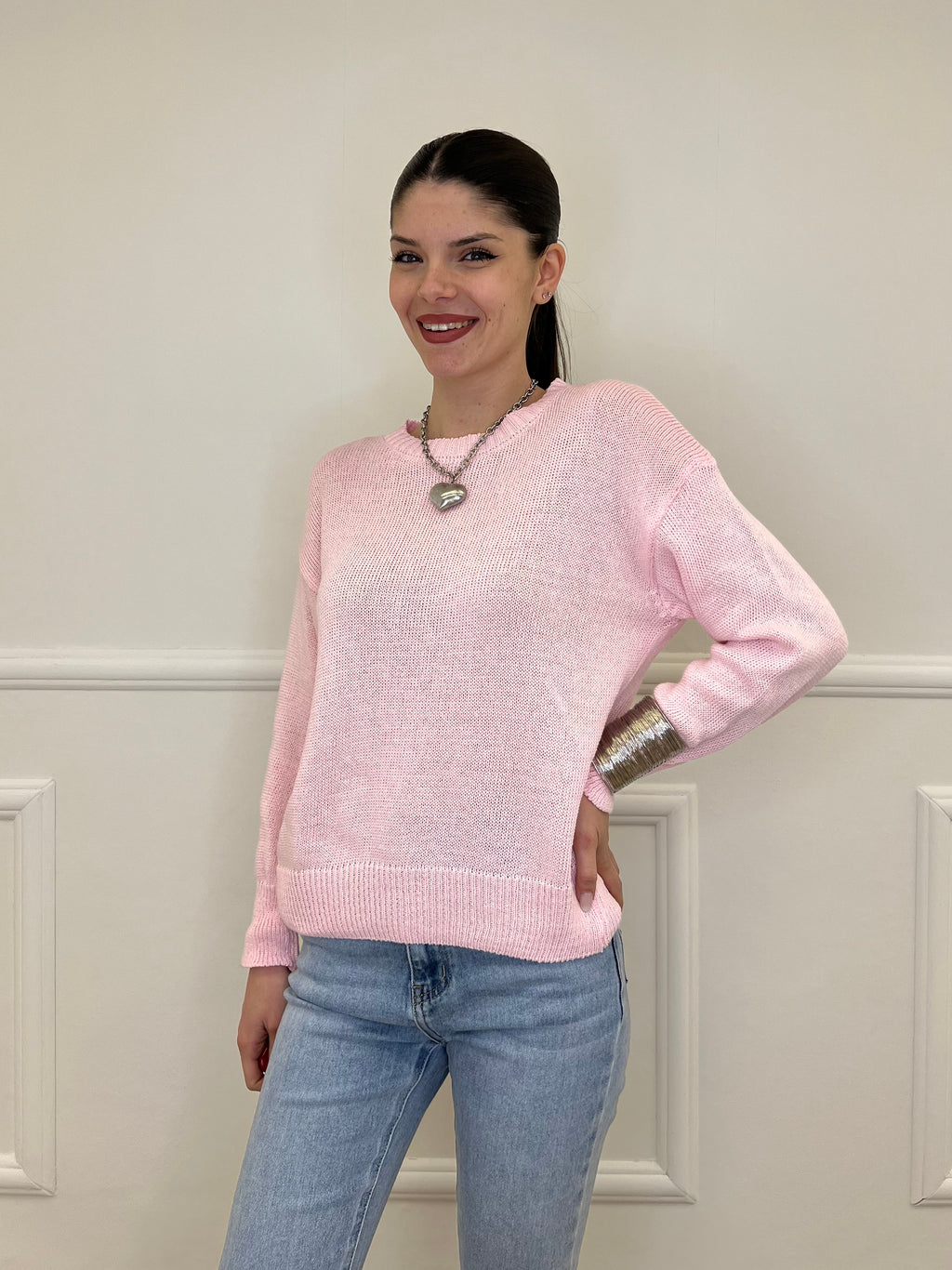 Maglia Over Cotone 3686 Rosa