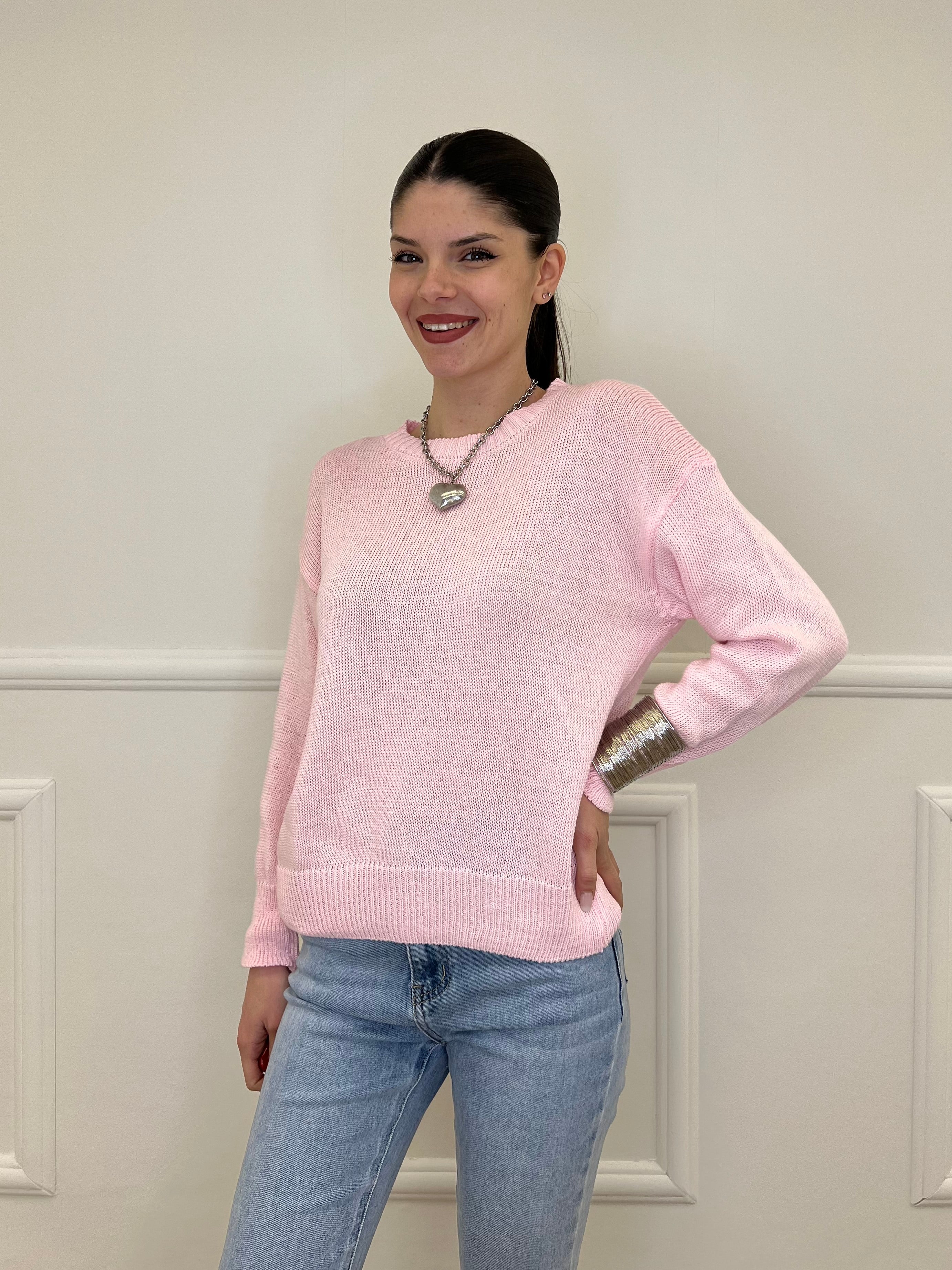 Maglia Over Cotone 3686 Rosa