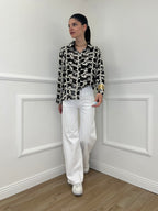 Camicia Traforata Ricami 38069 Nero