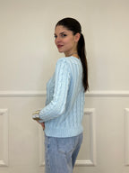 Maglia Trecce FE26122 Azzurro