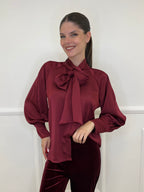 Camicia Satin Fiocco 4218 Bordeaux - Bazar Abbigliamento