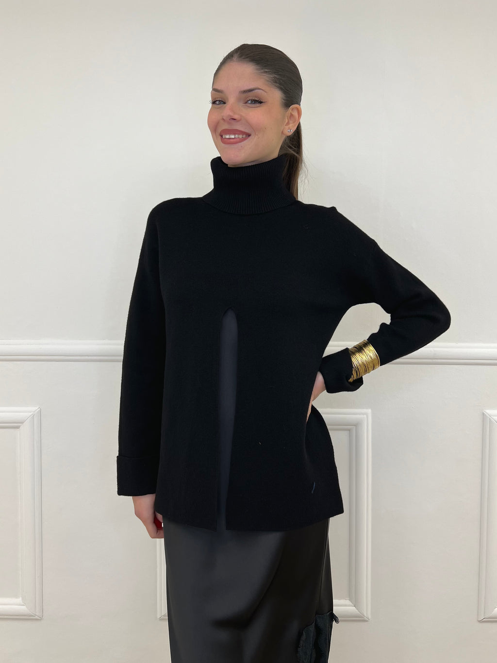 Maglia Spacco 10834 Nero