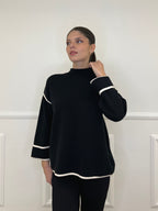 Maglia Profili Contrasto 5337 Nero