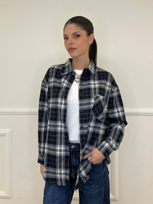 Camicia Over Check 17183 Blu