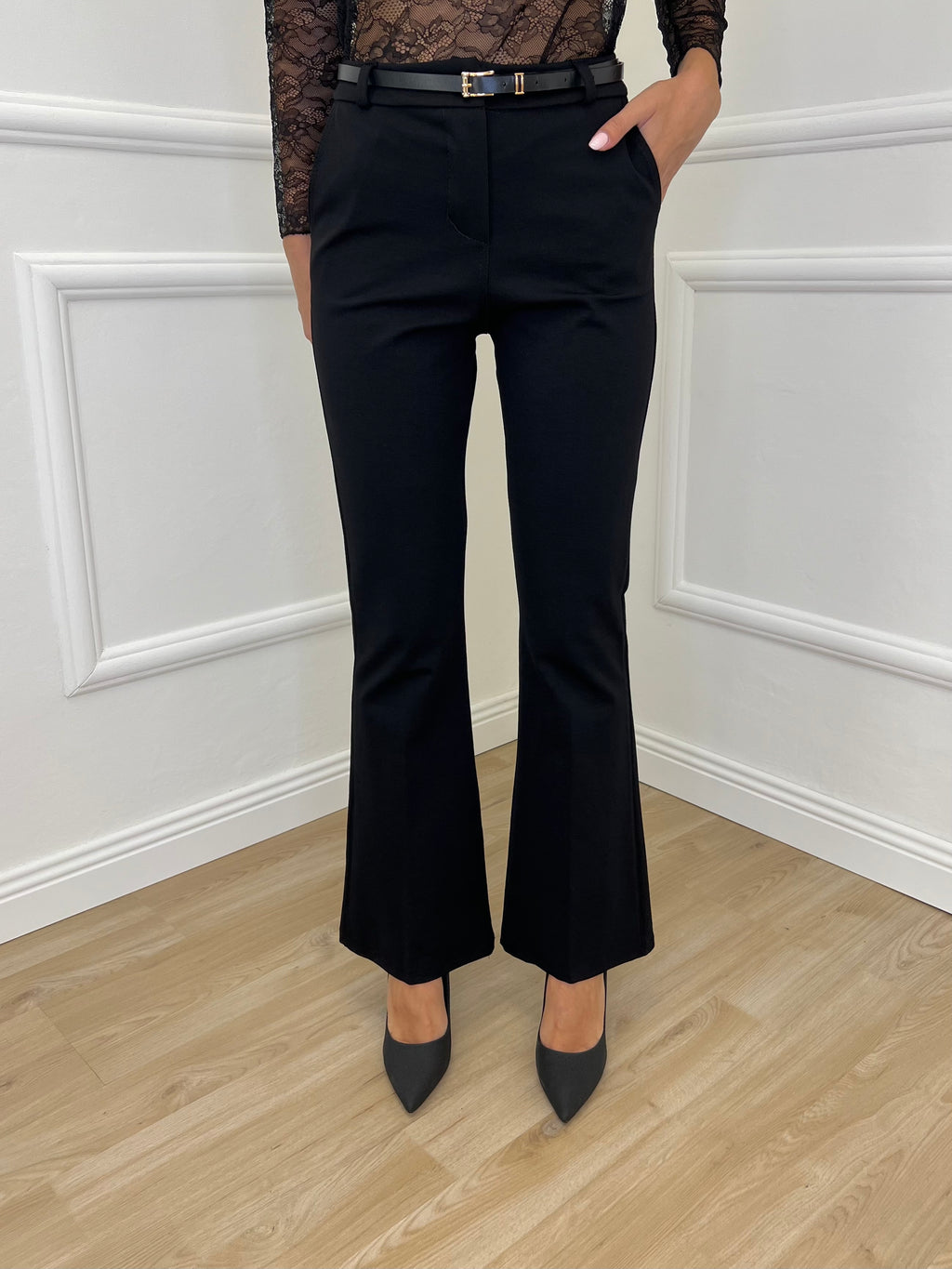 Pantalone Flare 51134 Nero - Bazar Abbigliamento