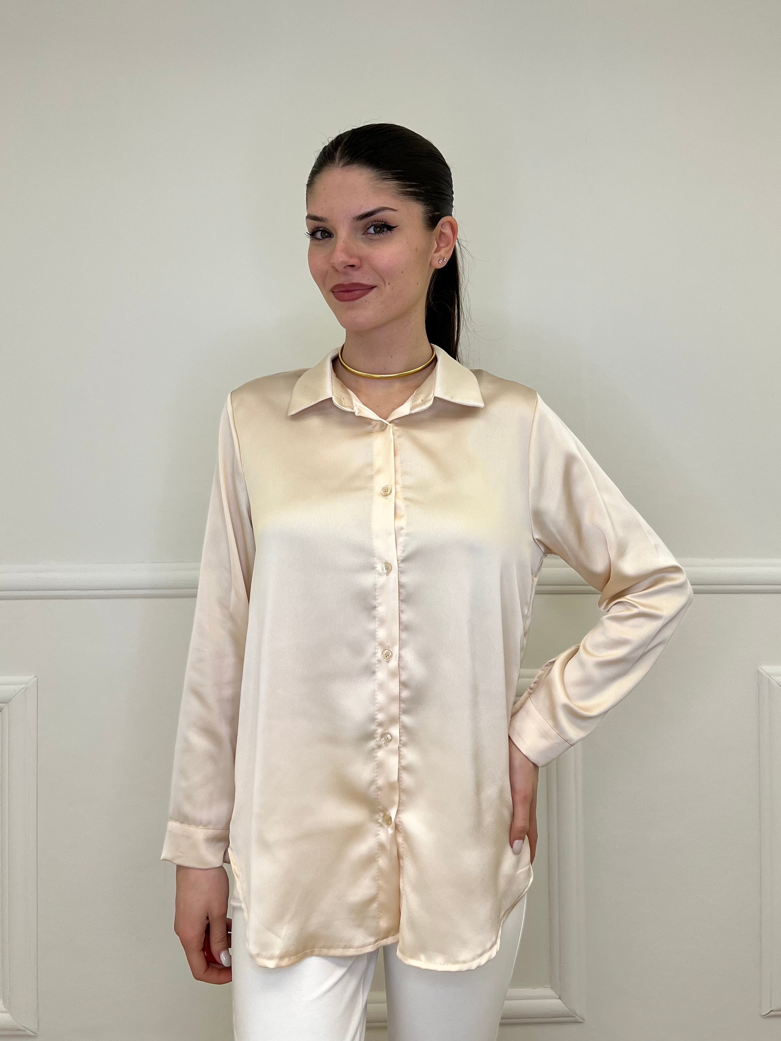Camicia Satin 261081 Beige