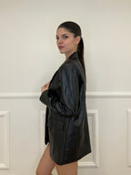 Blazer Oversize in Eco Pelle 30551 Nero