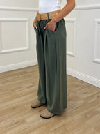 Pantalone Viscosa Strop 33660 Verde Militare