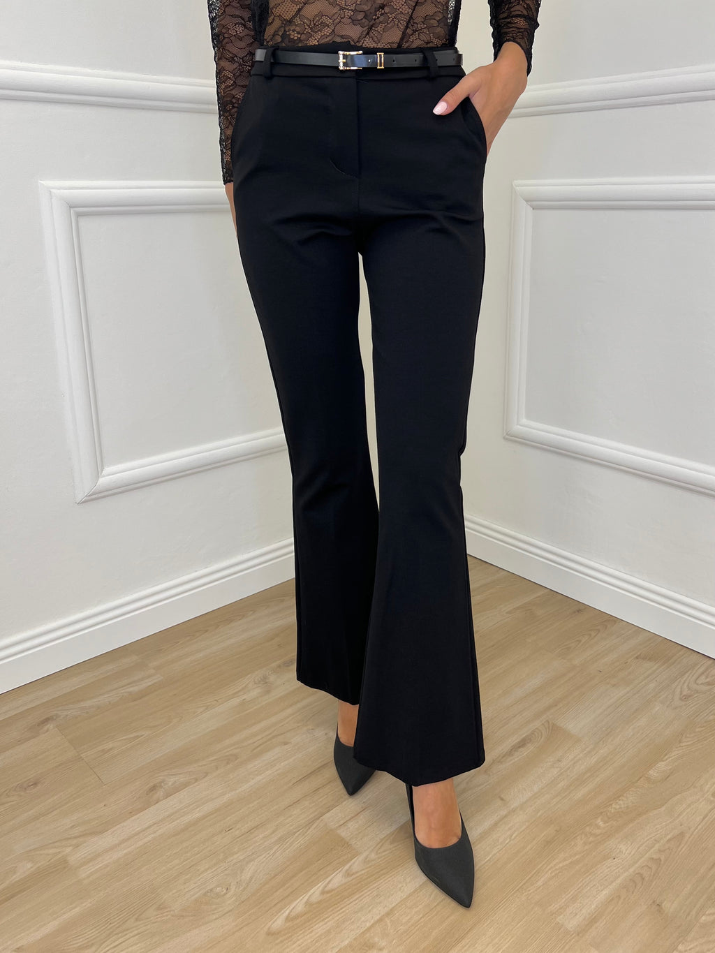 Pantalone Flare 51134 Nero - Bazar Abbigliamento