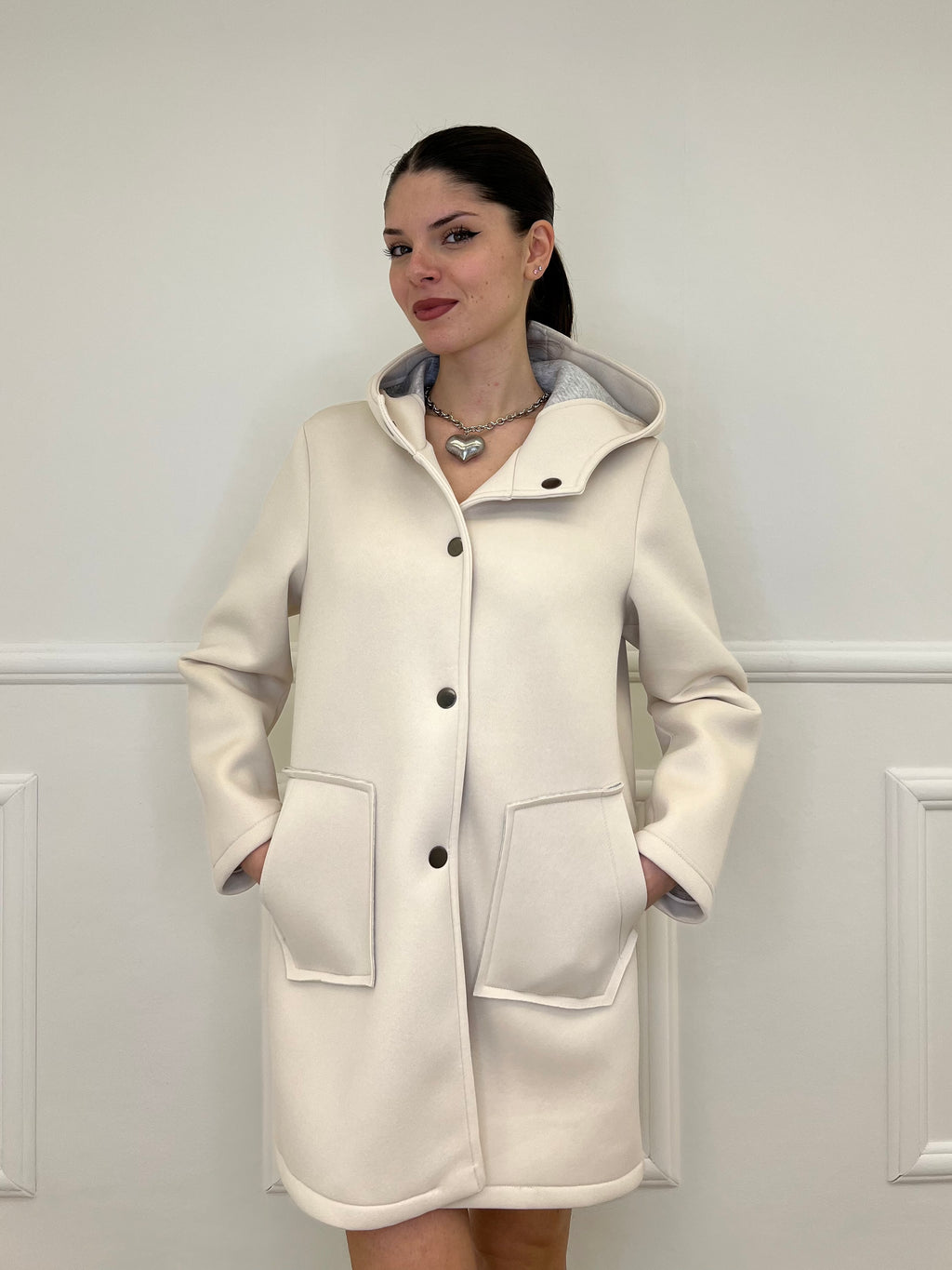 Cappotto Neoprene 1578 Ecru