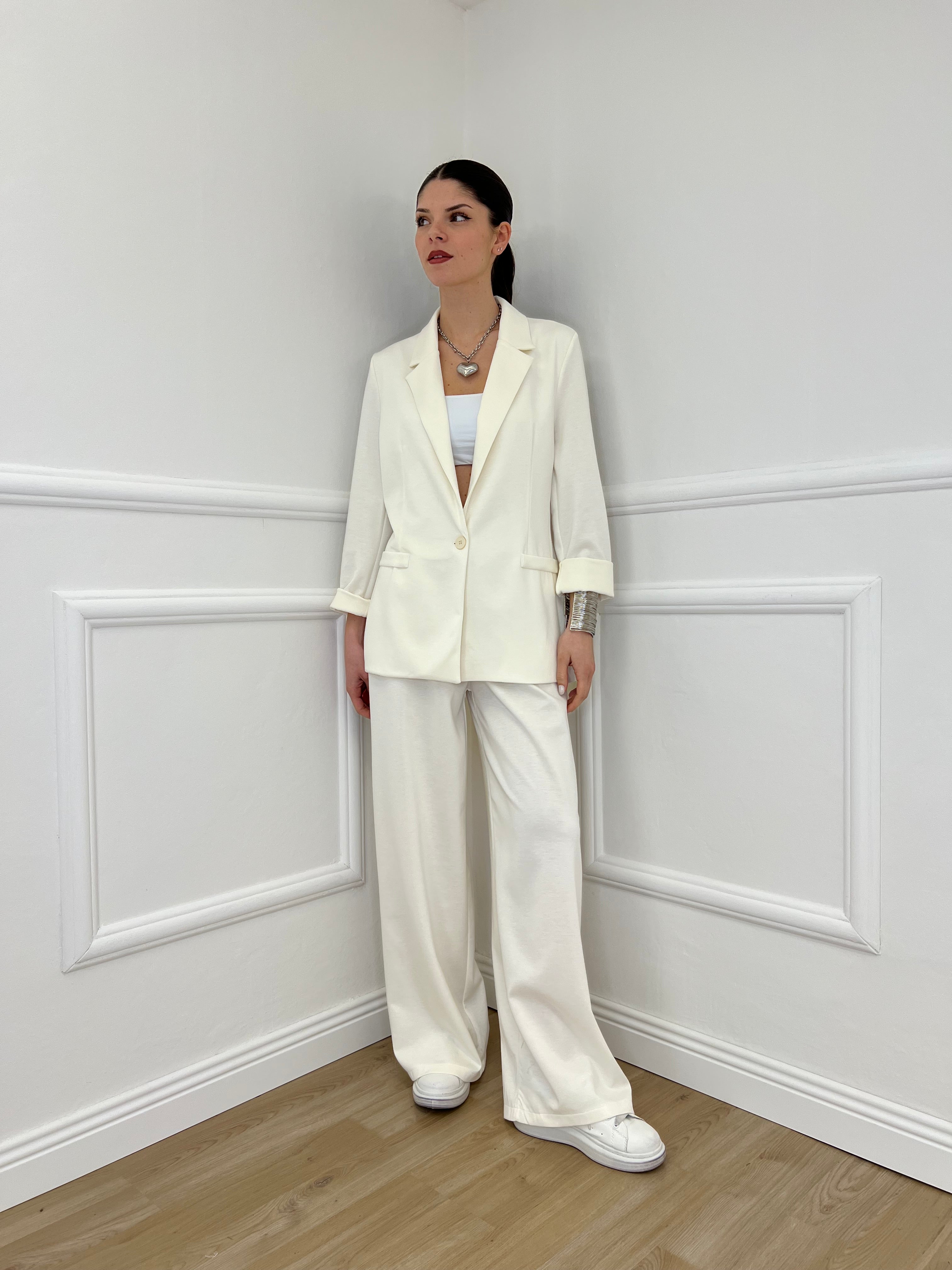 Pantalone a Palazzo Viscosa 25413 Panna