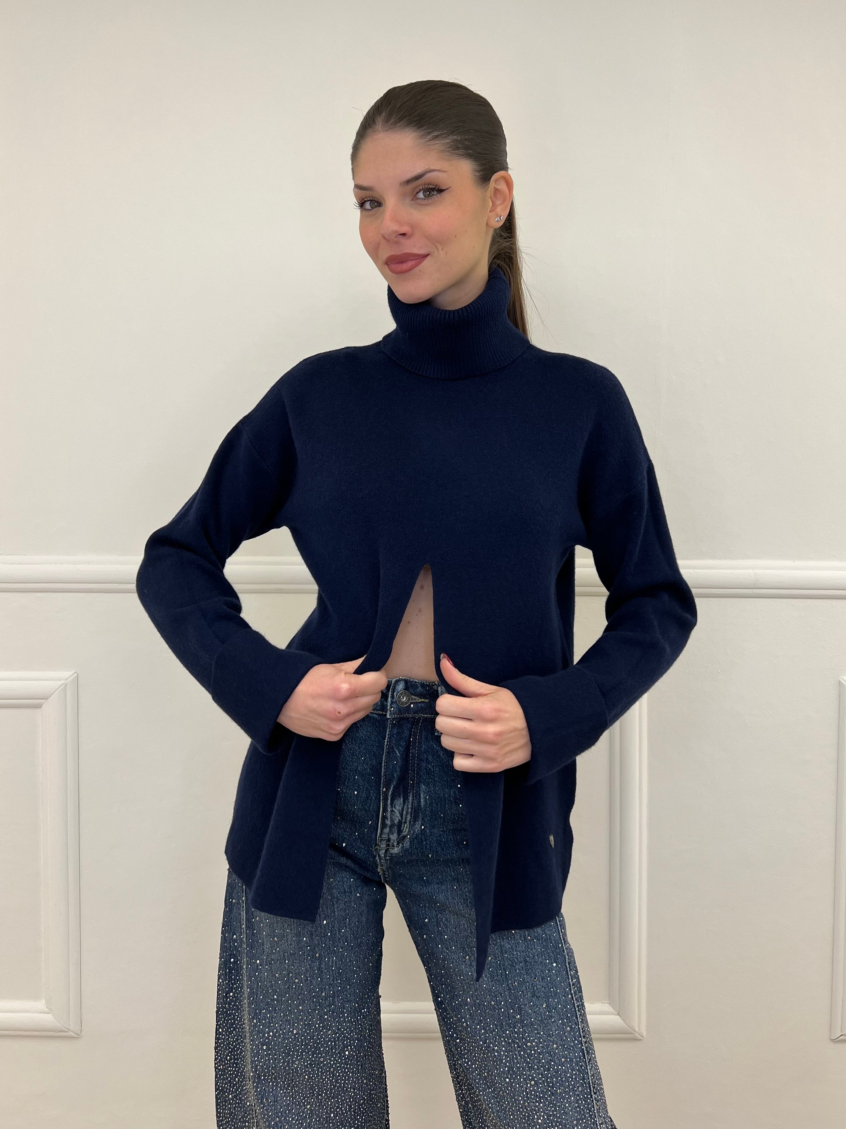 Maglia Spacco 10834 Blu