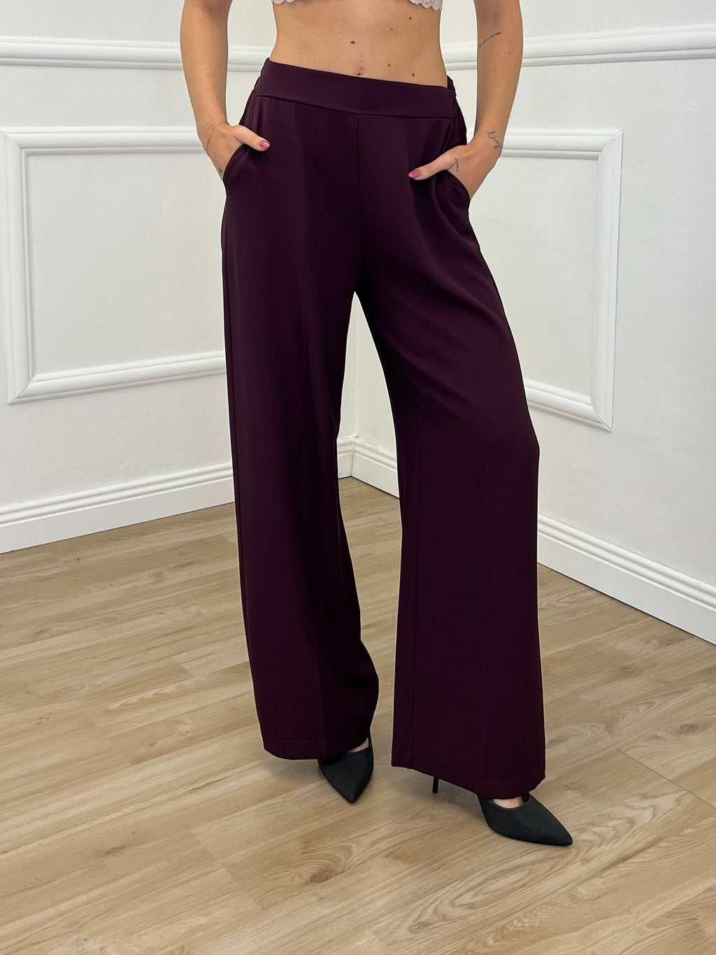 Pantalone Fluido Cady 7270 Burgundy
