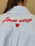 Camicia Ricamo "Fitnes Atty" 2497 Azzurro