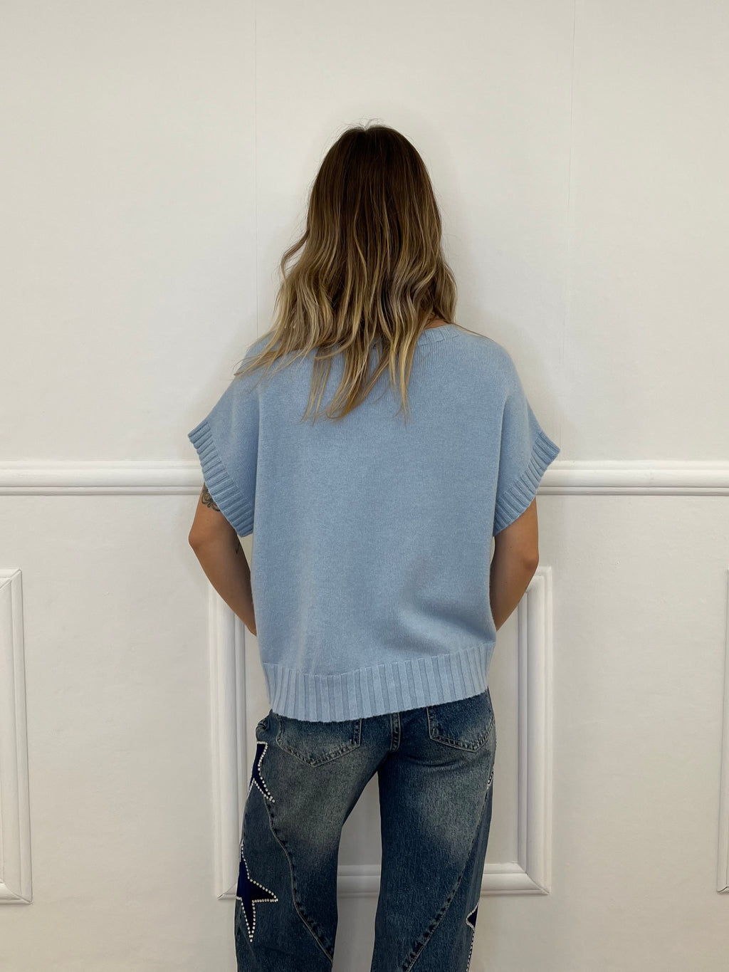 Maglia Scatoletta Maniche Corte B918 Azzurro