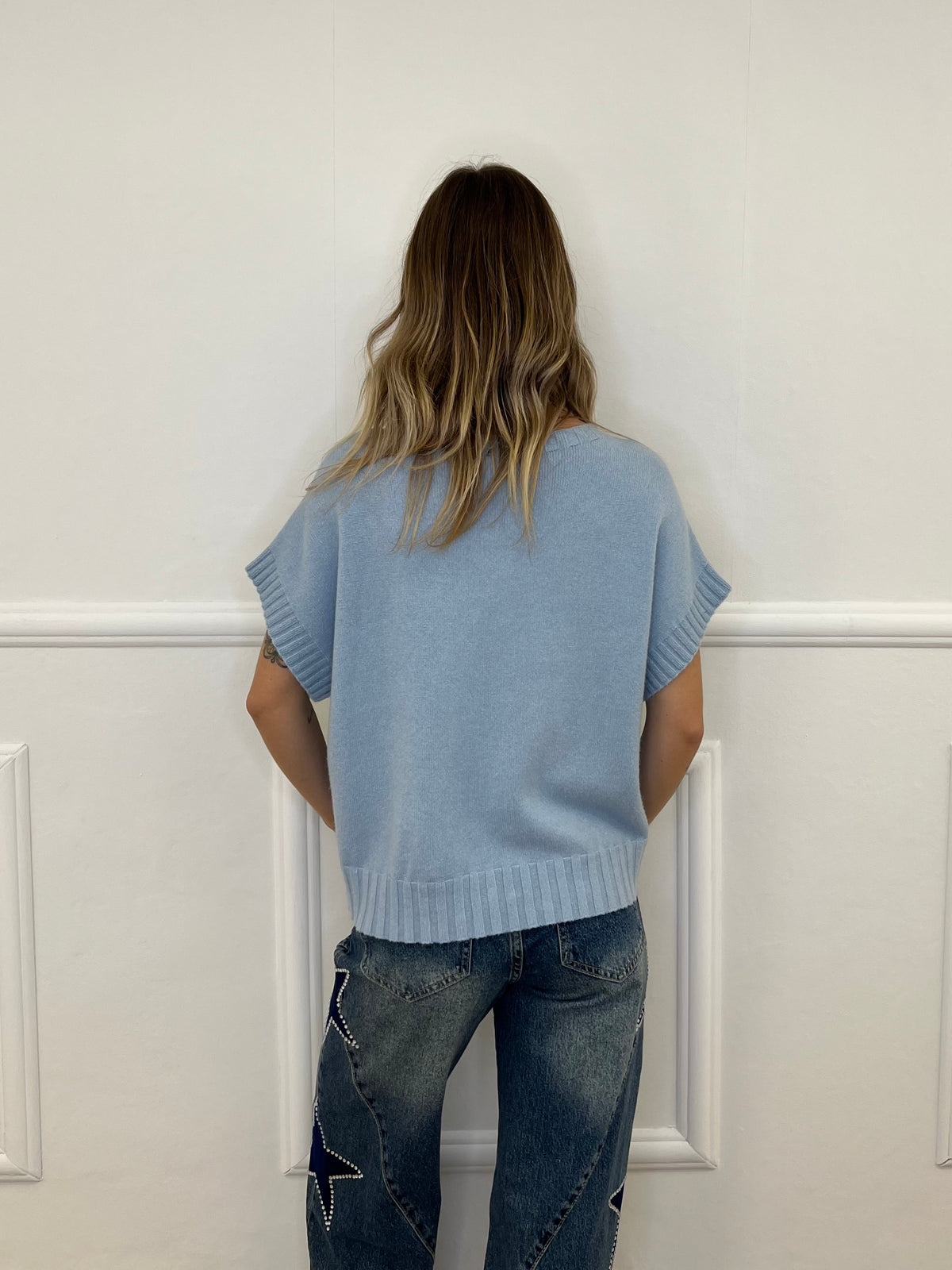 Maglia Scatoletta Maniche Corte B918 Azzurro