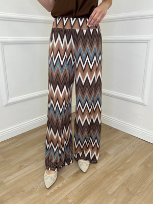 Pantalone Jersey Chevron 9078 Caffè
