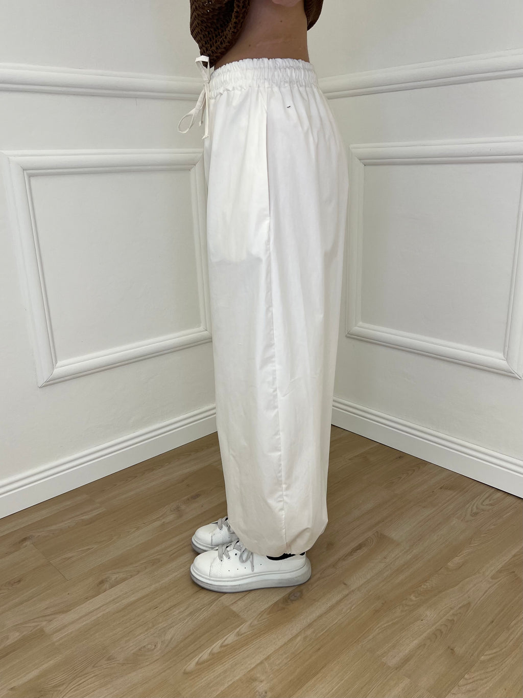Pantalone Parachute Popeline 37199 Panna