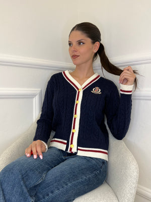 Cardigan College Trecce 9388 Blu