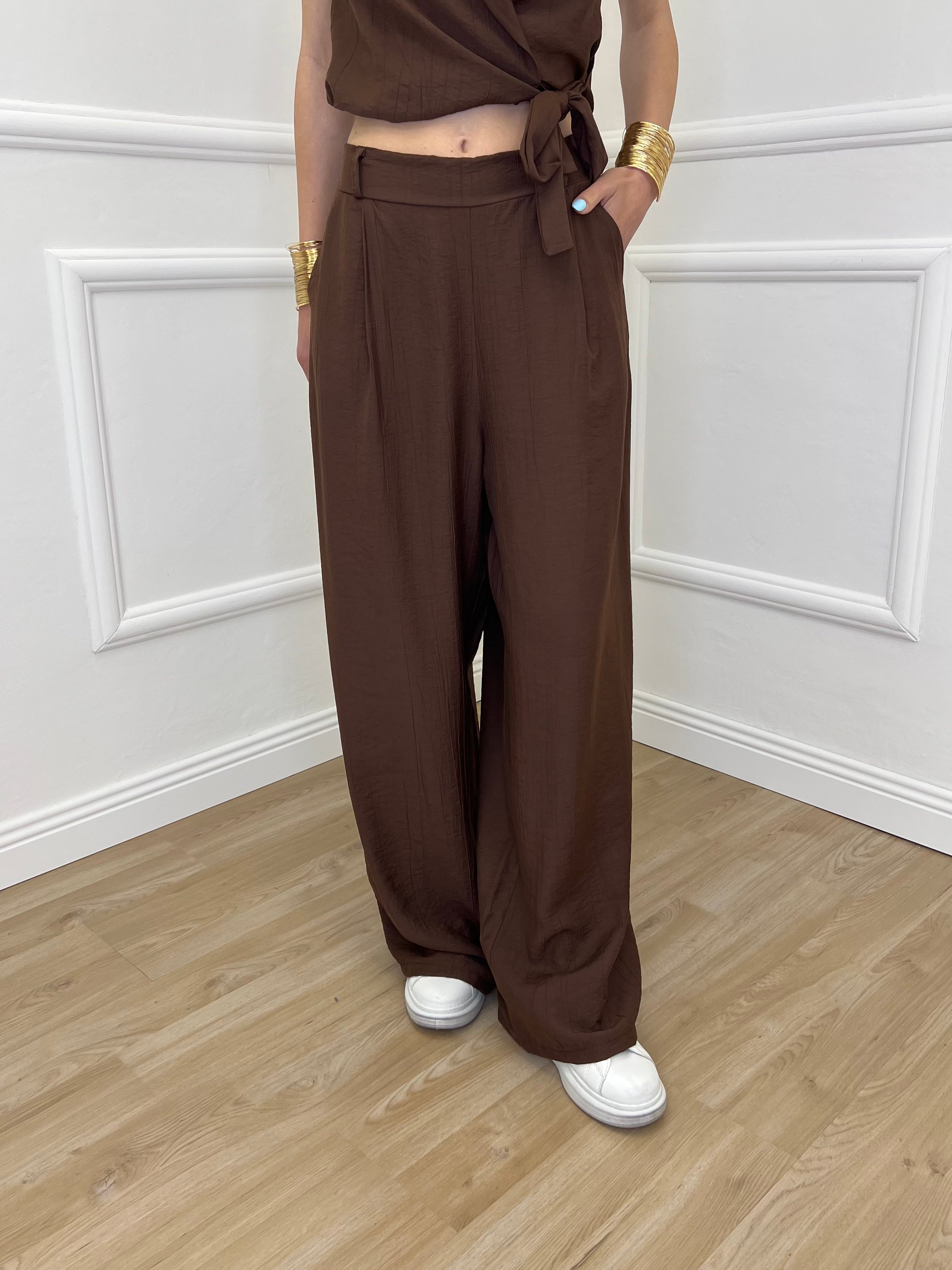 Completo Gilet Fiocco Crêpe 2852 Marrone