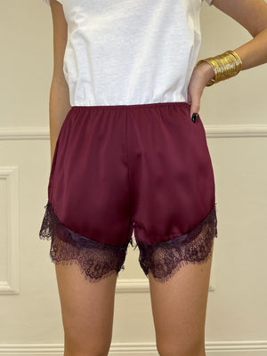 Shorts Lingerie Pizzo L337 Burgundy