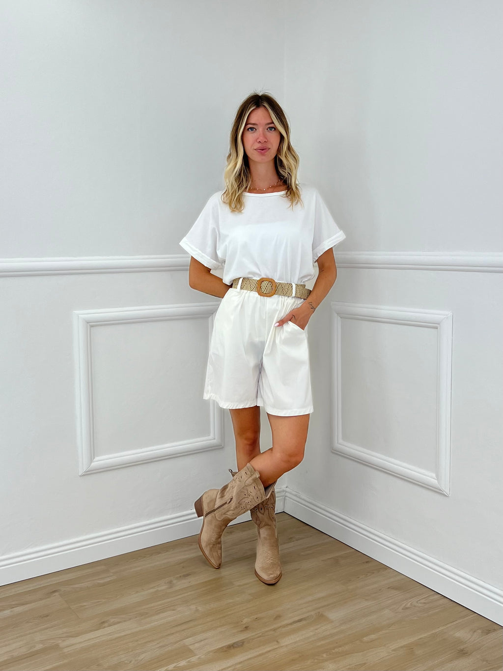T-shirt Bottoncini 1302 Bianco
