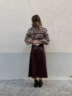 Gonna Midi Ecopelle 8066 Burgundy