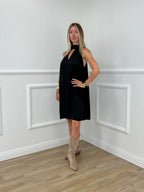 Vestito Halter In Raso Di Viscosa 9535 Nero