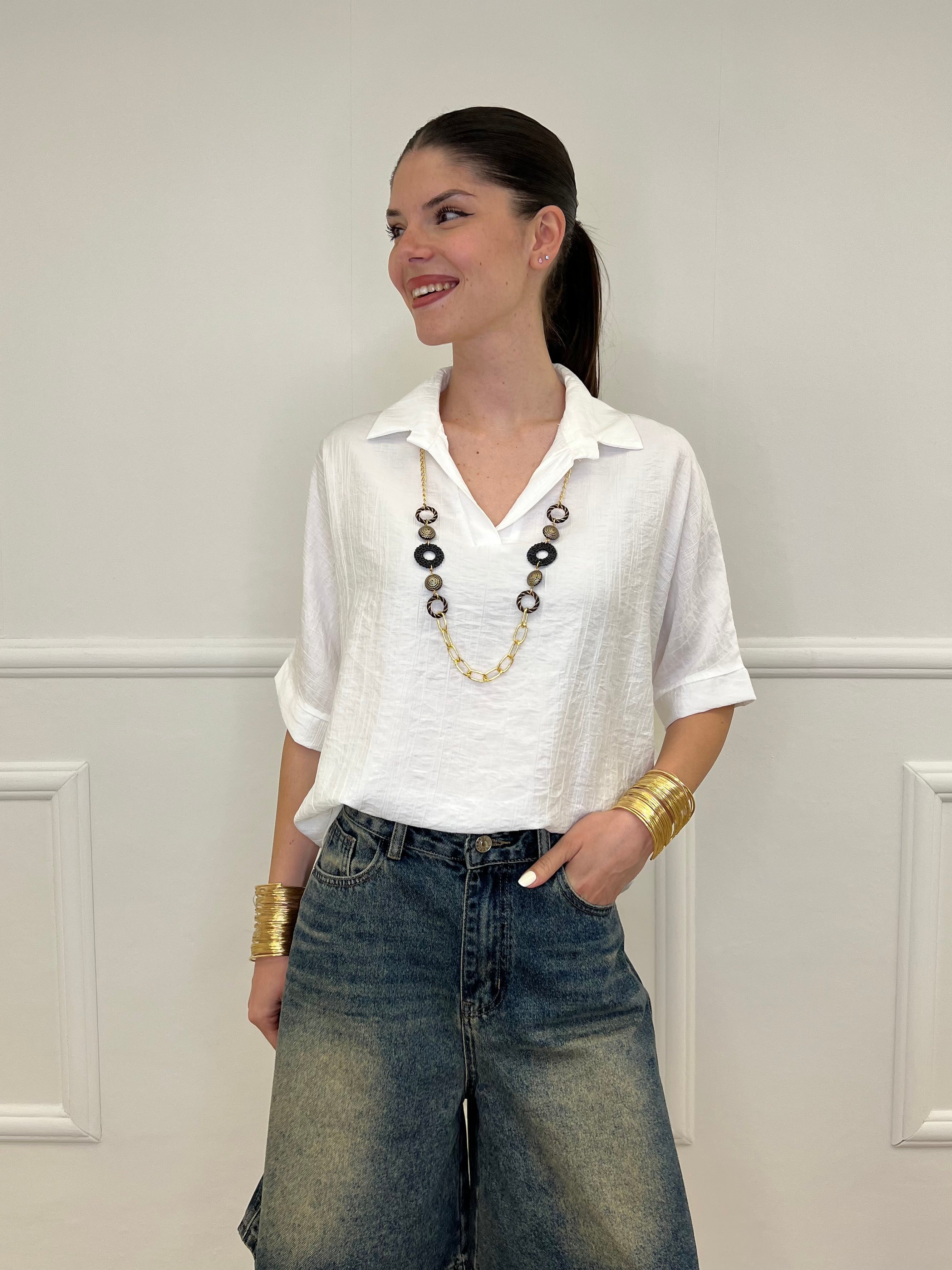 Camicia Fluida Strop 26081 Bianco