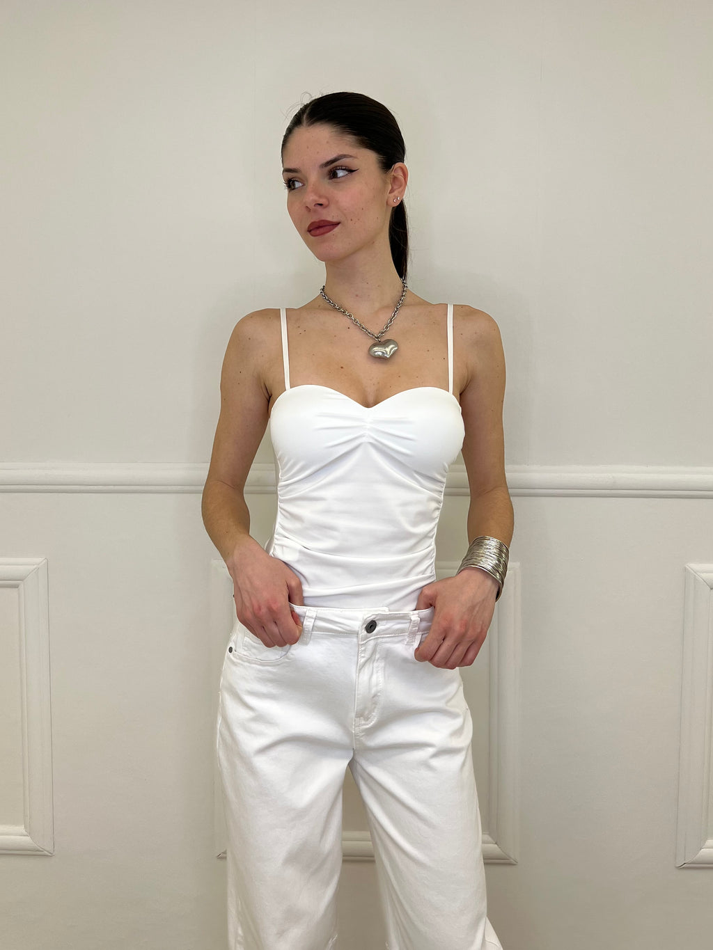 Body Drappeggiato 25617 Bianco