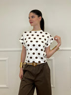 Maglia Over Pois A4305 Marrone