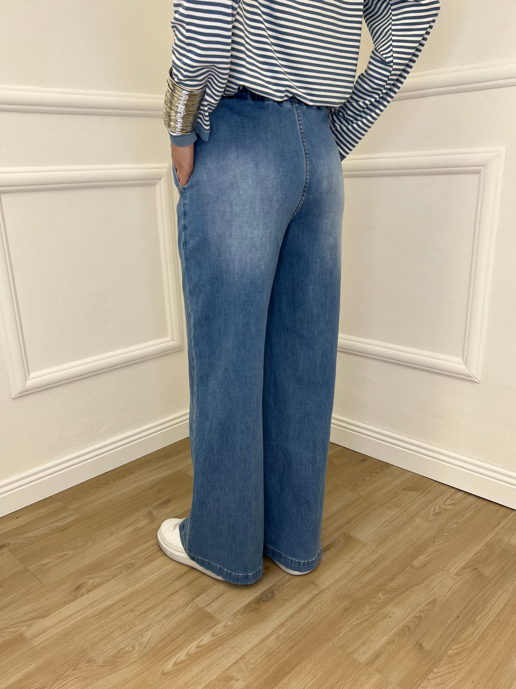 Jeans con Vita Elastica 9337 Azzurro