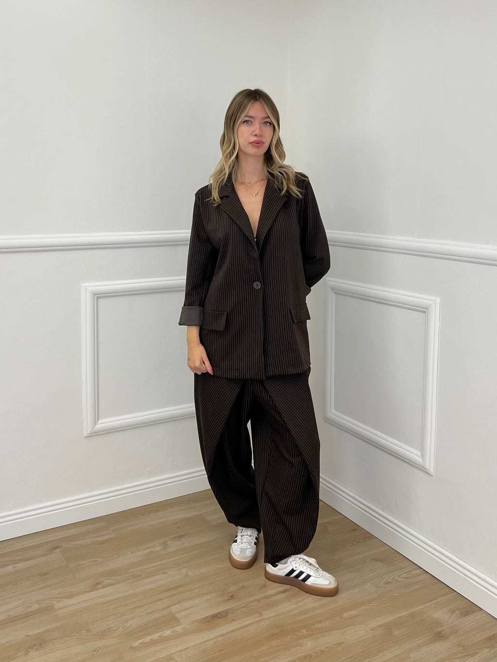 Giacca Gessata PM 5960 Marrone