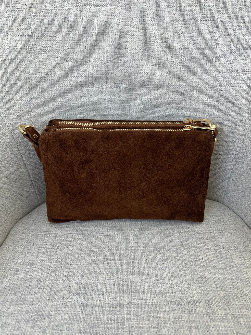 Pochette Doppia Vera Pelle Scamosciata VPB002