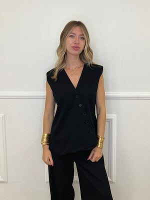 Gilet Chiusura Diagonale 2430 Nero
